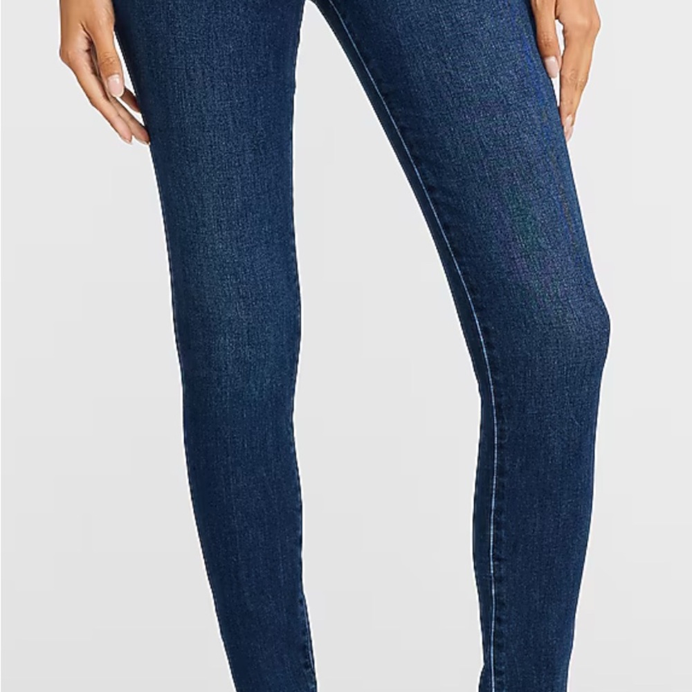 Express Indigo Wash Women's Mid-Rise Skinny Jeans - Picture 4 of 11